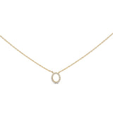 10K White Gold Diamond Accent "A" Block Initial Pendant Necklace