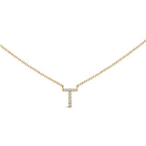 10K White Gold Diamond Accent "A" Block Initial Pendant Necklace