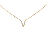 10K White Gold Diamond Accent "A" Block Initial Pendant Necklace