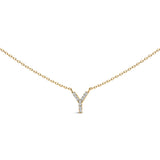 10K White Gold Diamond Accent "A" Block Initial Pendant Necklace