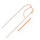 14k Rose Gold Adjustable Wheat Chain (1.00 mm)