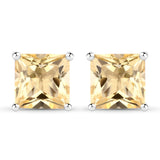 3.06 Carat Genuine Citrine .925 Sterling Silver Earrings