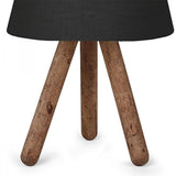 Homing Tasarım - Wooden Table Lamp with Fabric Shade, Energy-Efficient E27 Socket, Modern Home Decor