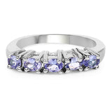 0.85 Carat Genuine Tanzanite .925 Sterling Silver Ring