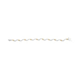 10K Two-Tone 2.00 Cttw Diamond "X" and Wave Link Bracelet (H-I Color, I1-I2 Clarity) - 7" Inches