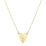 14k Yellow Gold High Polish Elongated Heart Necklace