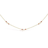 14K Yellow Gold Ruby and 1/2 Cttw Diamond Station Necklace