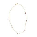 14K Yellow Gold Ruby and 1/2 Cttw Diamond Station Necklace
