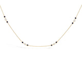 14K Yellow Gold Sapphire and 1/2 Cttw Diamond Station Necklace