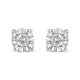 10K Yellow Gold Plated .925 Sterling Silver 1/10 Cttw Round Brilliant-Cut Diamond Miracle-Set Stud Earrings (J-K Color, I3 Clarity)