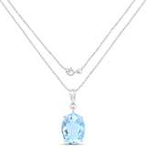 11.25 Carat Genuine Swiss Blue Topaz .925 Sterling Silver Pendant