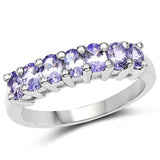 1.19 Carat Genuine Tanzanite .925 Sterling Silver Ring