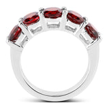 4.00 Carat Genuine Garnet .925 Sterling Silver Ring