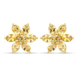 18K Yellow Gold Plated 2.12 Carat Genuine Citrine .925 Sterling Silver Earrings