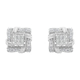 .925 Sterling Silver 1/2 Cttw Round-Cut Diamond Stud Earrings (I-J Color, I1-I2 Clarity)