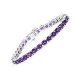 12.58 Carat Genuine Amethyst .925 Sterling Silver Bracelet