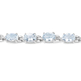 8.80 Carat Genuine Aquamarine .925 Sterling Silver Bracelet