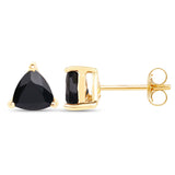 0.70 Carat Genuine Black Sapphire 14K Yellow Gold Earrings