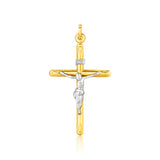 14k Two Tone Gold Cross Pendant