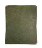 Olive Waxy Pull Up Cowhide – Semi Veg-Tanned, Top Grain, Wax/Oil Finish, 1.1–1.3 mm (3 oz), Pre-Cut Leather Sheets (8.5" × 11")