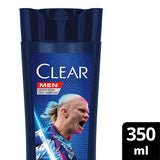 Clear Men Erling Haaland Lemon Shampoo: 48-Hour Dandruff Protection for Oily Scalp - Scalp Recharge & Refreshing Sensation