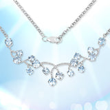 7.36 Carat Genuine Blue Topaz .925 Sterling Silver Necklace