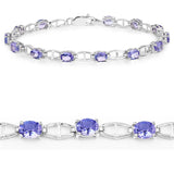 4.29 Carat Genuine Tanzanite .925 Sterling Silver Bracelet