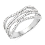 0.46 Carat Genuine White Diamond 14K White Gold Ring (F-G Color, SI Clarity)