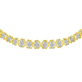 10K Yellow Gold 4 cttw Brilliant Round-Cut Diamond Graduating Riviera Statement Necklace (H-I Color, I2-I3 Clarity)