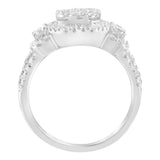 14K White Gold 2 1/4 Cttw Diamond Cocktail Cluster Ring (G-H Color, SI2-I1 Clarity) - Size 7