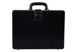 Leather Executive Men's Leather Attache Briefcase - Black