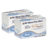 BD Micro-Fine Ultra 100 Pcs. 0.25mm x 8 mm Pen 2packs