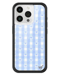 Gingham Hearts | Blue iPhone Case