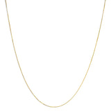 Solid 14K Yellow Gold 0.75mm Classic Box Chain Necklace. Unisex Chain - Size 16 Inches