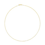 Solid 14K Yellow Gold 0.75mm Classic Box Chain Necklace. Unisex Chain - Size 16 Inches