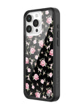 Black and Pink Floral iPhone Case