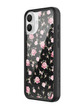 Black and Pink Floral iPhone Case