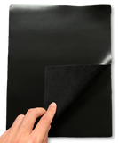 Black Smooth Cow Natural Grain Cowhide Leather: 8.5'' x 11'' Pre-Cut Leather Pieces