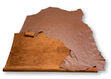 Brandy Natural Grain Deer-Tanned Cowhide –  Full Aniline Finish, 1.1–1.3 mm (3 oz), ~20 Sq Ft