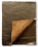 Bronze Metallic Natural Grain Chrome-Tanned Cowhide – Metallic Foil Finish, 1.1–1.3 mm (3 oz), Pre-Cut Leather Sheets (8.5" × 11")