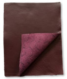 Burgundy Natural Grain Deer-Tanned Cowhide –  Full Aniline Finish, 1.1–1.3 mm (3 oz), Pre-Cut Leather Sheets (8.5" × 11")