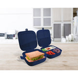 Decobella Double-Lid Food Container - Portable, Compartmentalized Lunch Box for Kids and Adults
