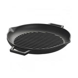 Lava Cast Iron Grill Pan - 30cm Round Enameled Indoor Stovetop Skillet for Perfect Steaks & Even Heating