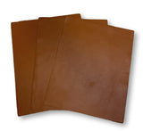 Cognac Brown Natural Grain Deer-Tanned Cowhide –  Full Aniline Finish, 1.1–1.3 mm (3 oz), Pre-Cut Leather Sheets (8.5" × 11")