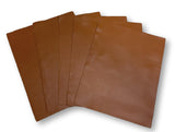 Cognac Brown Natural Grain Deer-Tanned Cowhide –  Full Aniline Finish, 1.1–1.3 mm (3 oz), Pre-Cut Leather Sheets (8.5" × 11")