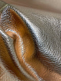 Metallic Natural Grain Chrome-Tanned Cowhide – Metallic Foil Finish, 1.1–1.3 mm (3 oz), ~20 Sq Ft