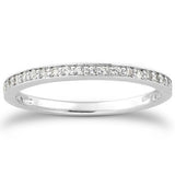 14k White Gold Micro-pave Diamond Wedding Ring Band Set 3/4 Around