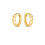14k Yellow Gold Curb Huggie Hoop