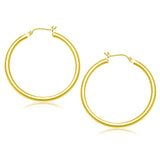 14k Yellow Gold Polished Hoop Earrings (40 mm)