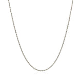 14k White Gold Adjustable Rope Chain 1.0mm
